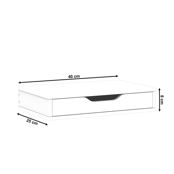 Wandregal ODETTE 1 Schublade 40 x 25 x 8 cm weiss/natur