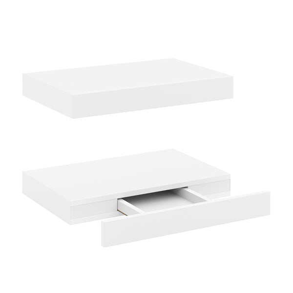 Wandregal SELESTE 1 Schublade 40 x 24 x 5 cm 2er Set weiss