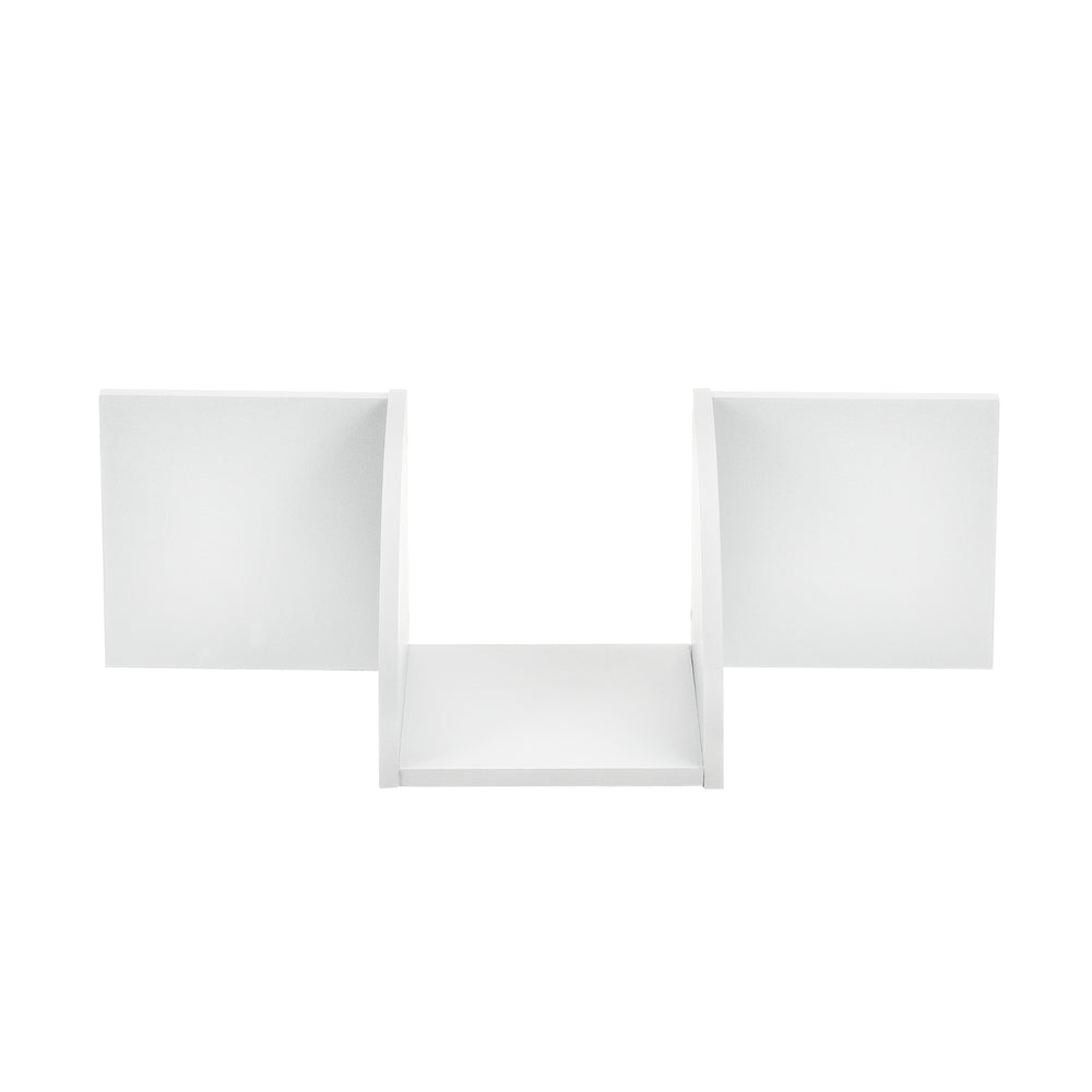 Mensola da parete Boise, design a zigzag, bianco opaco