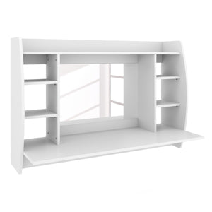 Wall-mounted dressing table with mirror INGA white