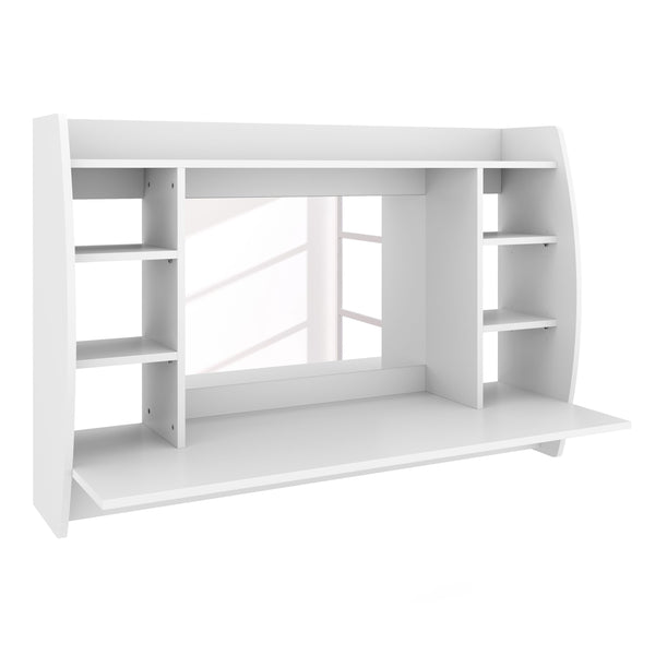 Wall-mounted dressing table with mirror INGA white
