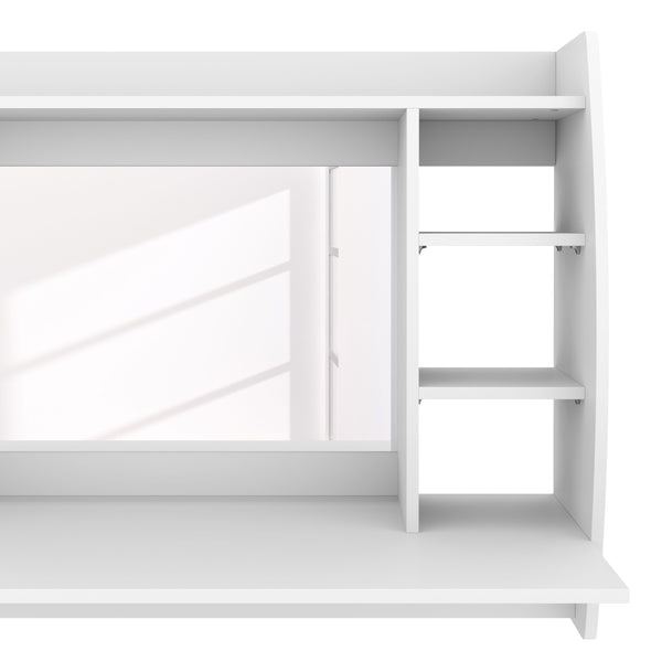 Wall-mounted dressing table with mirror INGA white