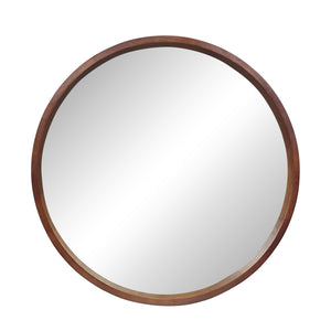 Specchio da parete rotondo in legno, 76 cm, finitura naturale