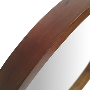 Specchio da parete rotondo in legno, 76 cm, finitura naturale