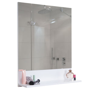 Wandspiegel mit Ablage JAM-B19 Badspiegel hochglanz 75x60cm weiss