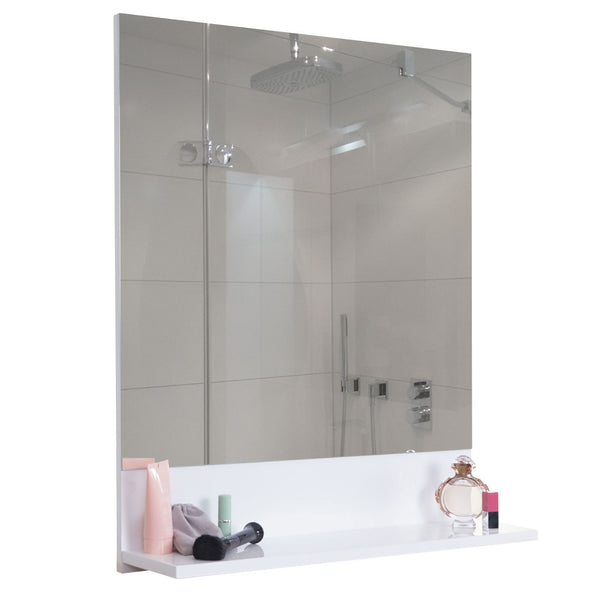 Wandspiegel mit Ablage JAM-B19 Badspiegel hochglanz 75x60cm weiss