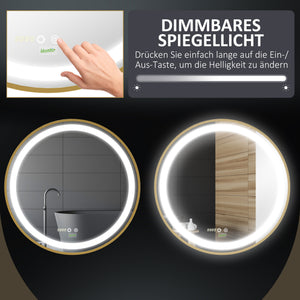Wandspiegel mit Beleuchtung LED-Leuchte 60x60cm