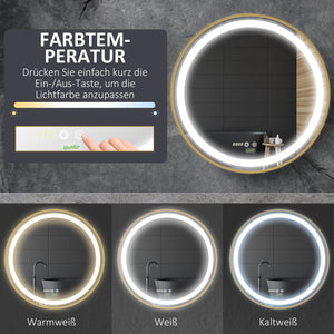 Wandspiegel mit Beleuchtung LED-Leuchte 60x60cm