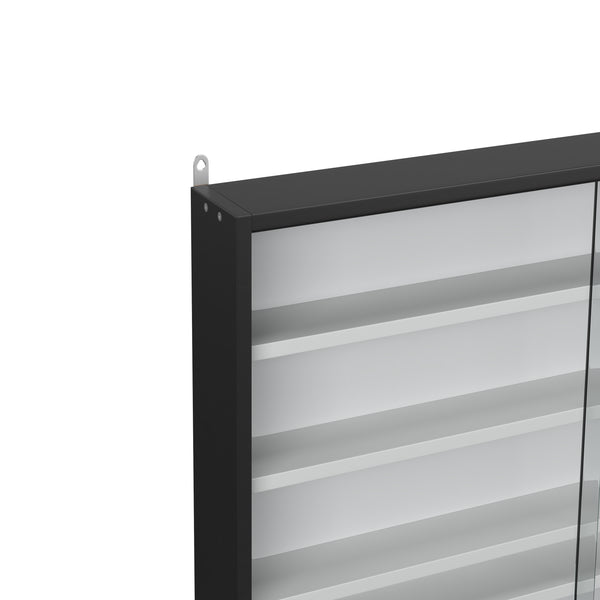 Hängevitrine ELEANOR 80 x 10 x 60 cm schwarz/weiss