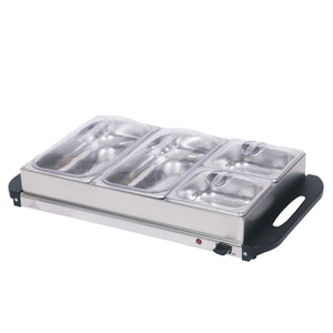 Warmhalteplatte elektrisch Edelstahl 2 x 2.5L + 2 x 1L