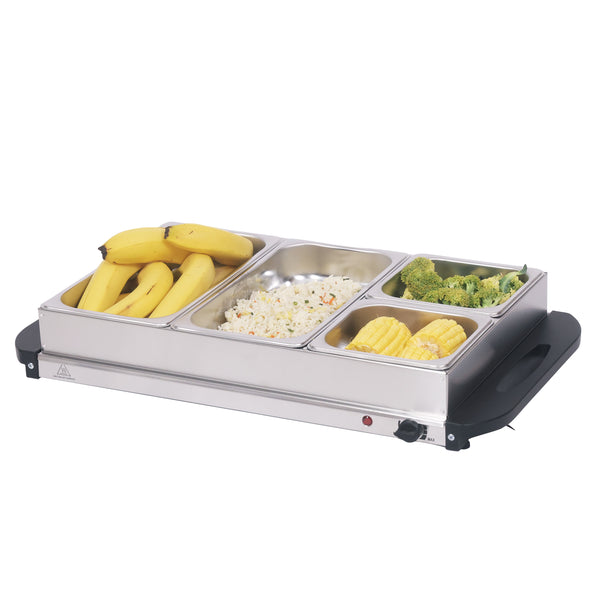 Warmhalteplatte elektrisch Edelstahl 2 x 2.5L + 2 x 1L
