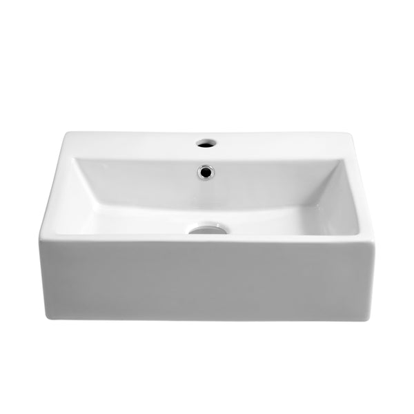Lavabo rettangolare in ceramica, 52 x 42 cm, bianco
