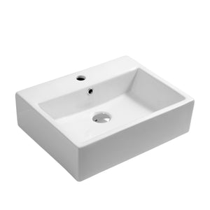 Lavabo rettangolare in ceramica, 52 x 42 cm, bianco