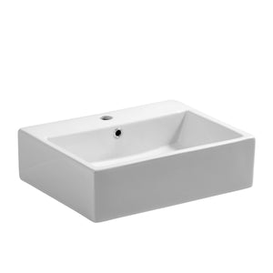 Lavabo rettangolare in ceramica, 52 x 42 cm, bianco
