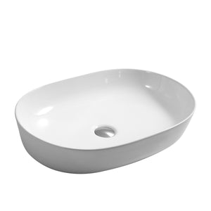 Waschbecken Keramik 60 x 40 cm weiss