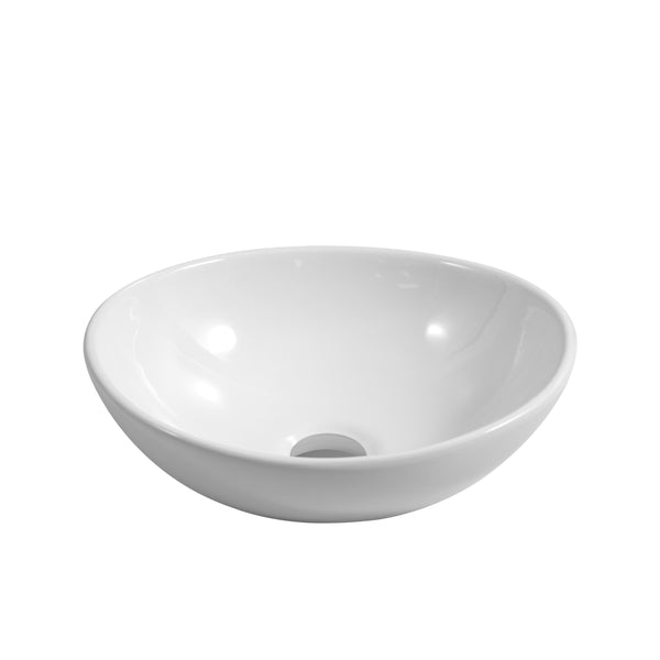 Lavabo ovale in ceramica, 40 x 33 cm, bianco