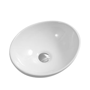 Lavabo ovale in ceramica, 40 x 33 cm, bianco