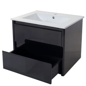 Waschbecken + Unterschrank JAM-B19 hochglanz 50x60cm schwarz