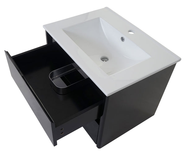 Waschbecken + Unterschrank JAM-B19 hochglanz 50x60cm schwarz