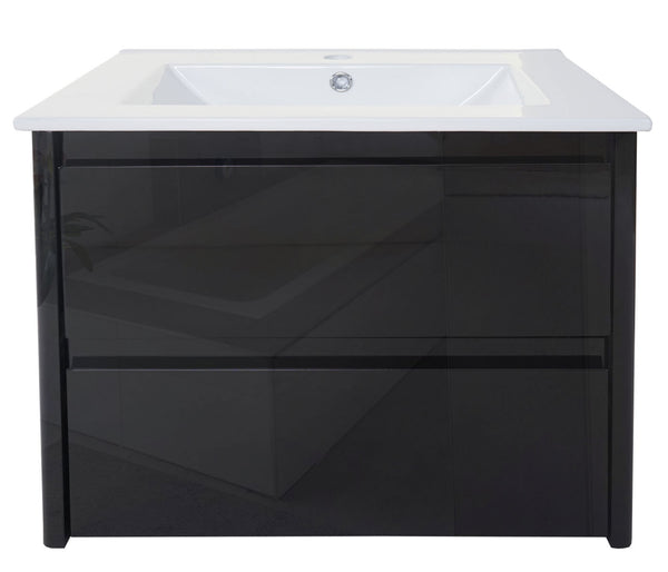 Waschbecken + Unterschrank JAM-B19 hochglanz 50x60cm schwarz