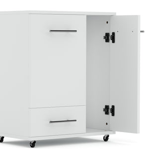 Waschbeckenunterschrank auf Rollen 50 x 33 x 59 cm weiss