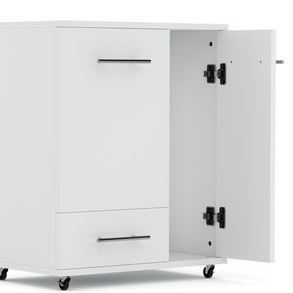 Waschbeckenunterschrank auf Rollen 50 x 33 x 59 cm weiss
