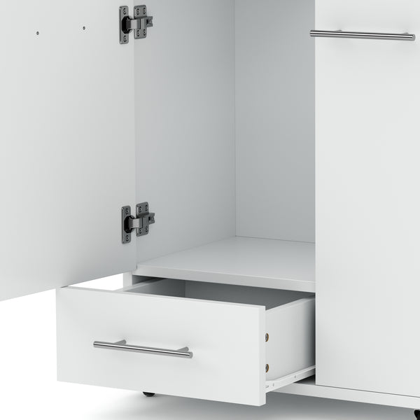 Waschbeckenunterschrank auf Rollen 50 x 33 x 59 cm weiss