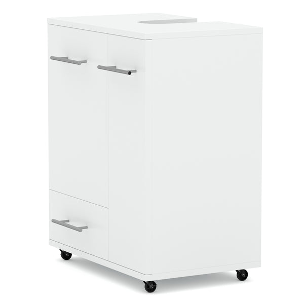 Waschbeckenunterschrank auf Rollen 50 x 33 x 59 cm weiss