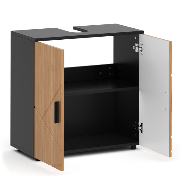 Waschbeckenunterschrank AQUALIA 60 x 30 x 60 cm braun/schwarz