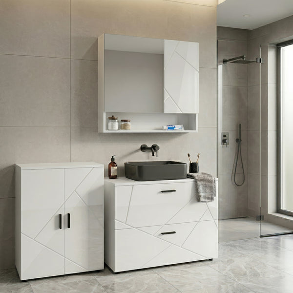 Waschbeckenunterschrank AQUALIA 80 x 41 x 59 cm weiss