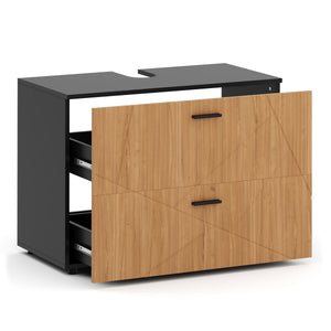 Waschbeckenunterschrank AQUALIA 80 x 41 x 59 cm braun/schwarz