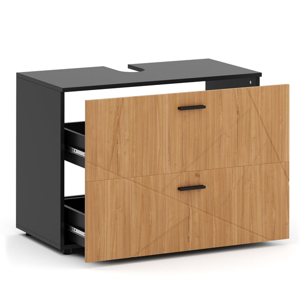 Waschbeckenunterschrank AQUALIA 80 x 41 x 59 cm braun/schwarz