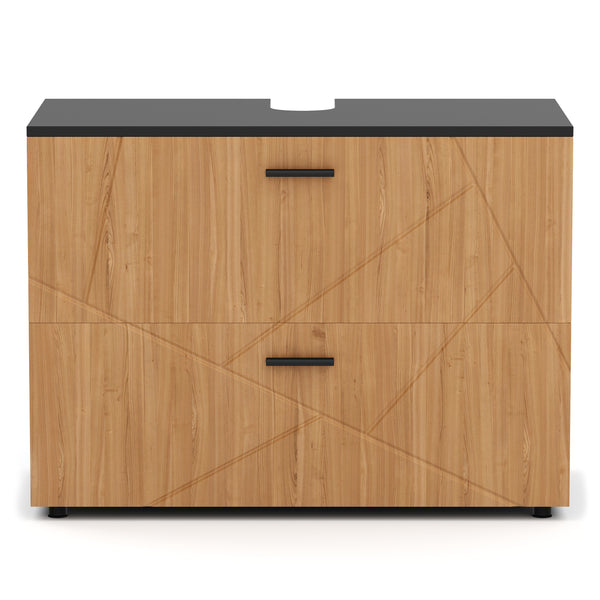 Waschbeckenunterschrank AQUALIA 80 x 41 x 59 cm braun/schwarz