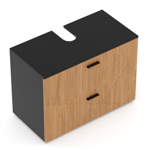 Waschbeckenunterschrank AQUALIA 80 x 41 x 59 cm braun/schwarz