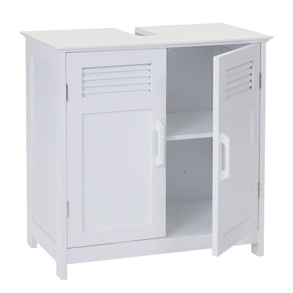 Waschbeckenunterschrank, Badschrank 60x60x30cm ~ weiss