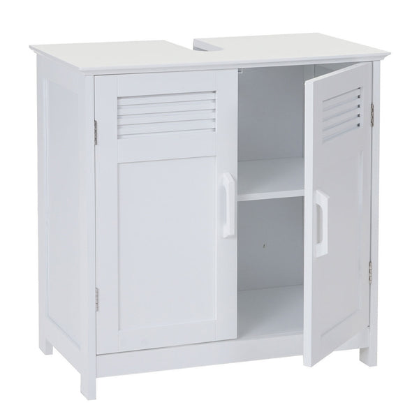 Waschbeckenunterschrank, Badschrank 60x60x30cm ~ weiss