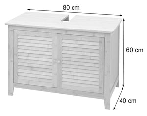 Waschbeckenunterschrank Badschrank Bambus 60x80x40cm