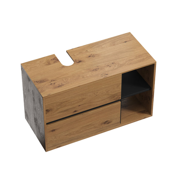 Waschbeckenunterschrank VODA 100 x 46 x 60 cm braun/schwarz