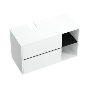 Waschbeckenunterschrank VODA 100 x 46 x 60 cm weiss/schwarz