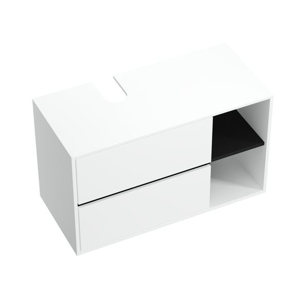 Waschbeckenunterschrank VODA 100 x 46 x 60 cm weiss/schwarz