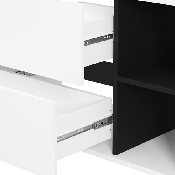 Waschbeckenunterschrank VODA 100 x 46 x 60 cm weiss/schwarz