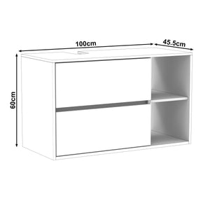 Waschbeckenunterschrank VODA 100 x 46 x 60 cm weiss/schwarz
