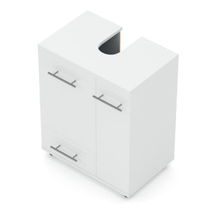 Waschbeckenunterschrank auf Rollen 50 x 33 x 59 cm weiss
