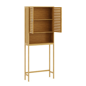 Waschmaschinenschrank Bambus SUSU 176 x 70 x 23 cm natur