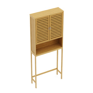 Waschmaschinenschrank Bambus SUSU 176 x 70 x 23 cm natur