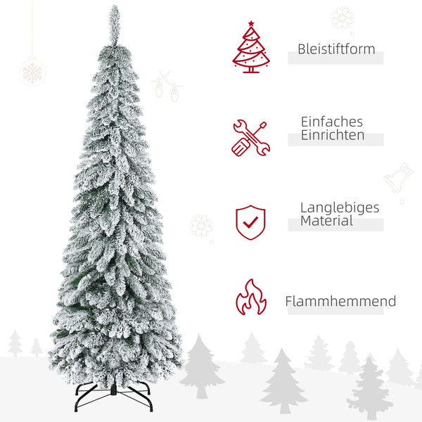 Weihnachtsbaum 180cm mit Kunstschnee weiss mit 523 Astspitzen