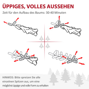 Weihnachtsbaum 180cm naturgetreu mit 1942 Spitzen