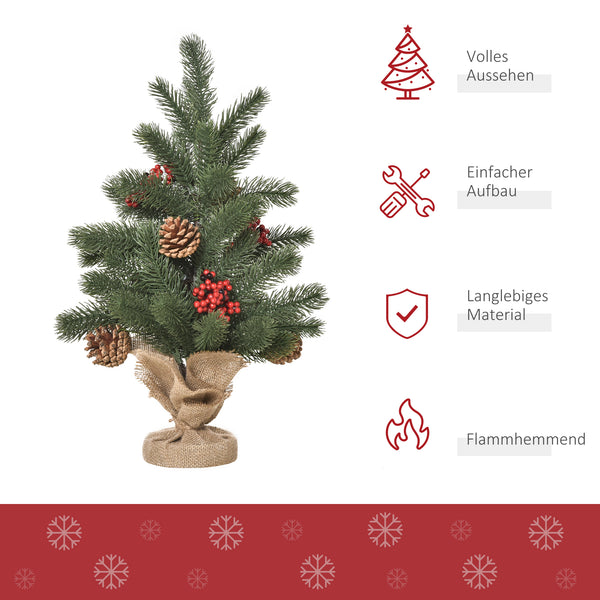 Weihnachtsbaum 50cm mit Deko 55 Zweige Ø28x50cm