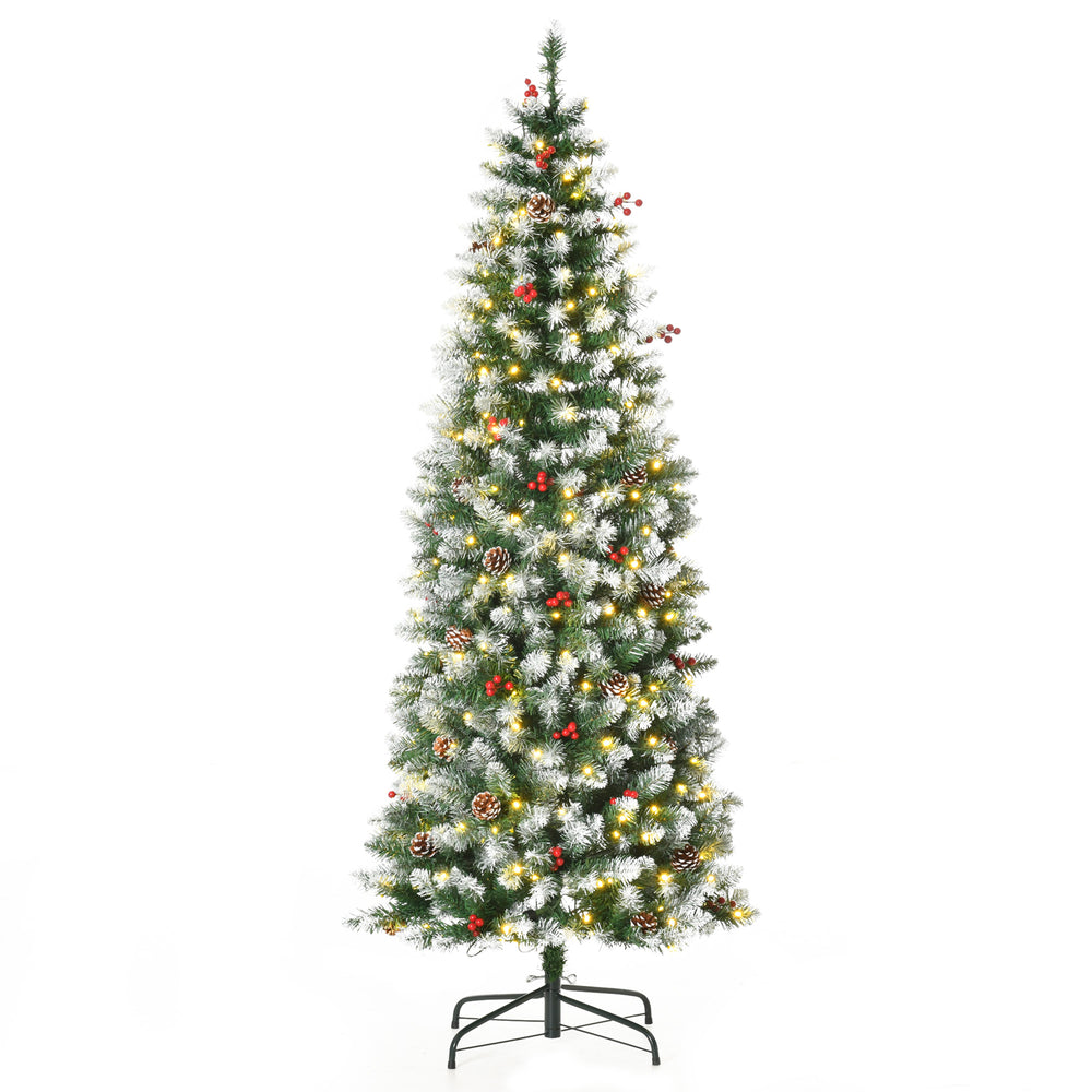 Weihnachtsbaum mit 300 LEDs Deko Schnee 180cm