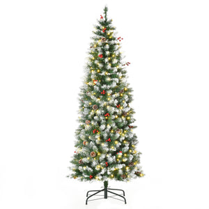 Weihnachtsbaum mit 300 LEDs Deko Schnee 180cm